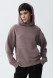 Natural color shortened three-thread hoodie